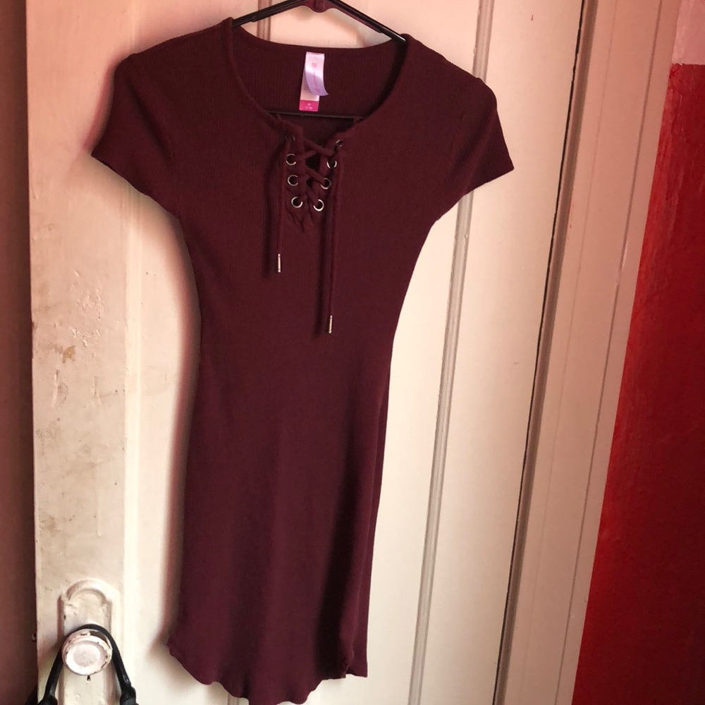Maroon mini dress